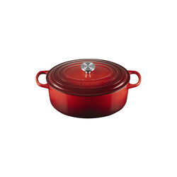 Signature st&oslash;pejern oval gryte | 31 cm | Cerise, Le Creuset
