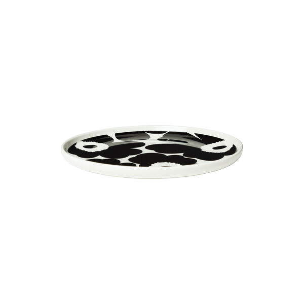 Unikko tallerken Ø 20 cm, white/black Unikko tallerken Ø 20 cm, white/black, Marimekko