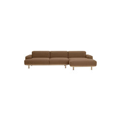 Reason 2-seter sofa med sjeselong, Re-Wool 568, Bruunmunch Furniture