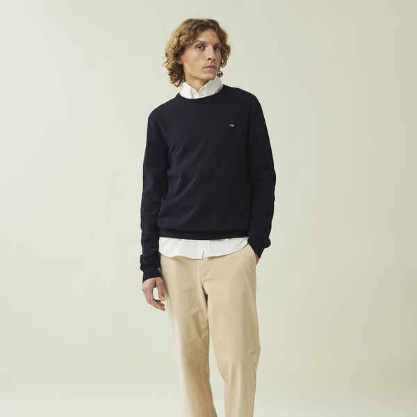 Bradley Cotton Crew genser, mørkeblå, Lexington