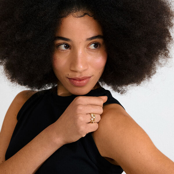 HADLEY ringer 2-i-ett-sett, gullbelagt, Pilgrim