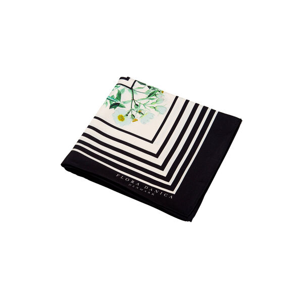 Optical Rose silkeskjerf, svart/beige, Flora Danica Denmark