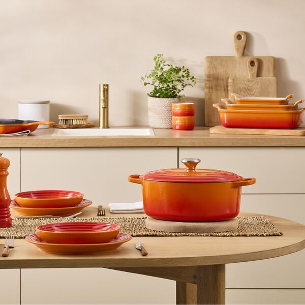 Signature st&oslash;pejern oval gryte &Oslash; 31 cm, volcanic, Le Creuset
