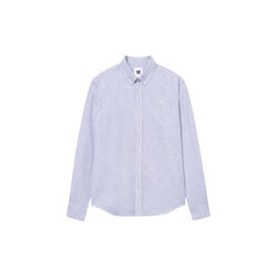 WWAdam Woven Shirt l/s, blue/white stripe, Wood Wood