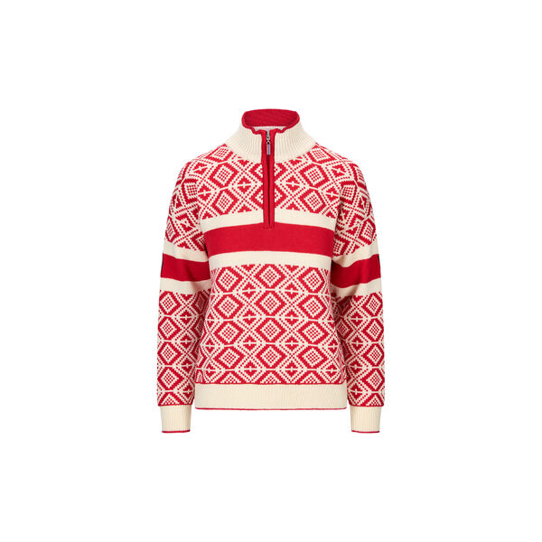Team Norway Cortina Fem. Sweater, raspberry offwhite, Dale of Norway