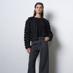 VERITY TEXTURED SHORT JACKET, black, French Connection