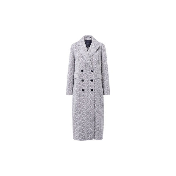 LOWEN WOOL COAT, black cream, French Connection
