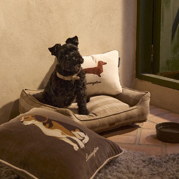 Putetrekk med hundemotiv, lt beige multi Putetrekk med hundemotiv, lt beige multi, Lexington