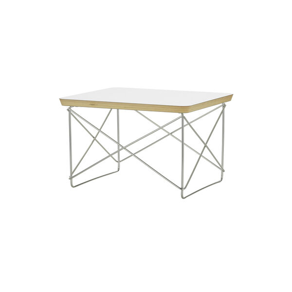 Occasional Table LTR, hpl white/base stainless steel, Vitra 