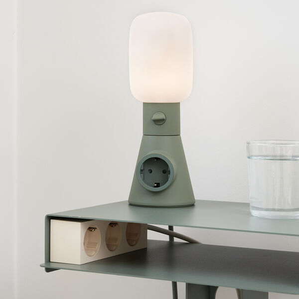 Plug-in Lamp, mossy green Plug-in Lamp, mossy green, Pedestal