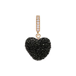 Jelly Heart Pendant Pave Connector, midnight, Crystal Haze