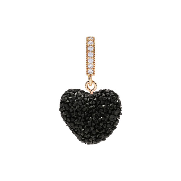 Jelly Heart Pendant Pave Connector, midnight, Crystal Haze