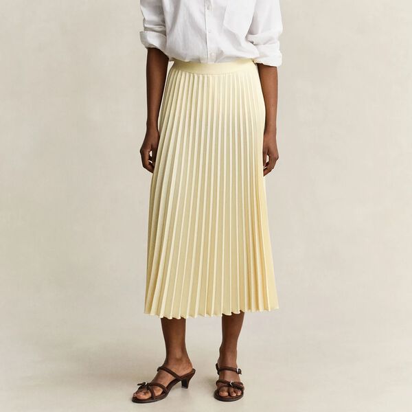 MIDI PLEATED SKIRT, vanilla yellow, Gant
