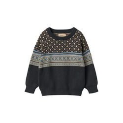 Jaquard Pullover Julius, 1432 navy, Wheat