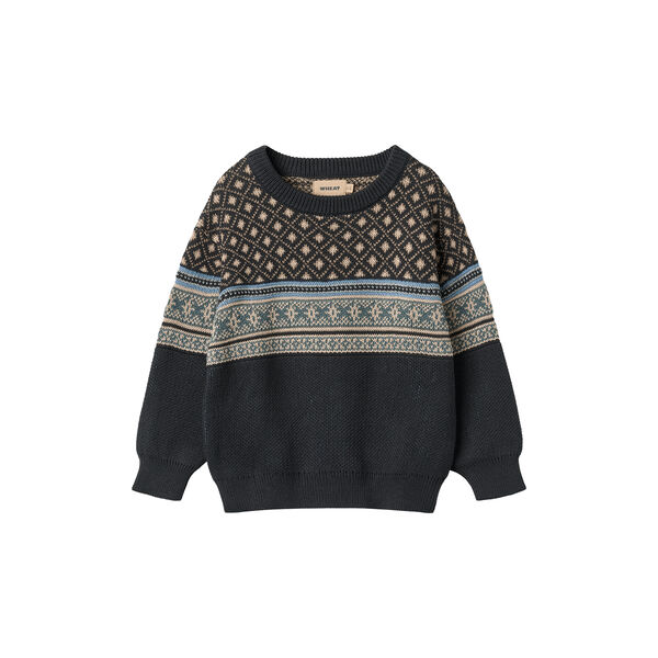 Jaquard Pullover Julius, 1432 navy, Wheat