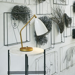 Gr&auml;shoppa Table Lamp, alabaster white glossy, GUBI