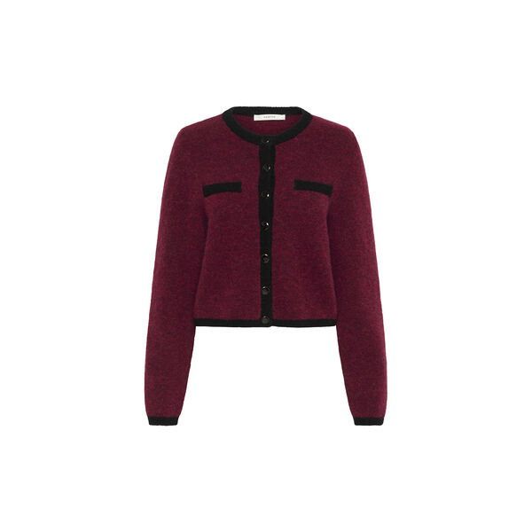 GZalpha ls contrast cardigan, blood red melange/black, Gestuz