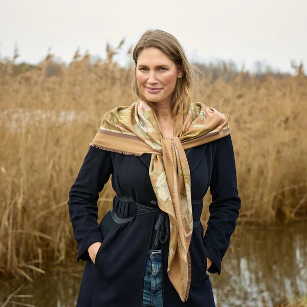 LIVING GARDEN skjerf, camel, Bella Ballou