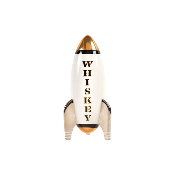 Rocket karaffel Whiskey, hvit/svart/gull, Jonathan Adler
