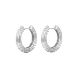 The Ridged Amalfi Hinge Hoops, s&oslash;lv, Luv Aj