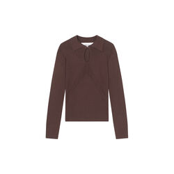 ChassyRS strikk bluse, dark brown, Résumé