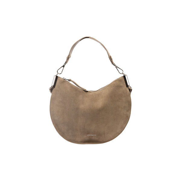 Coccinelle Sunup ruskind håndveske, warm taupe, Coccinelle