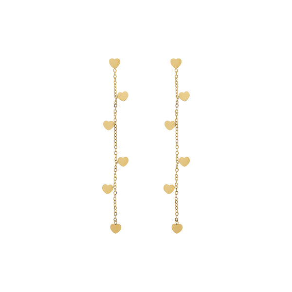 Solana - Heart Chain Stud øreringer, gull, timi of Sweden