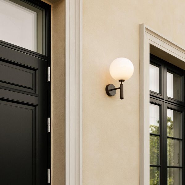Miira Outdoor Wall Lamp, dark bronze/opal, Nuura