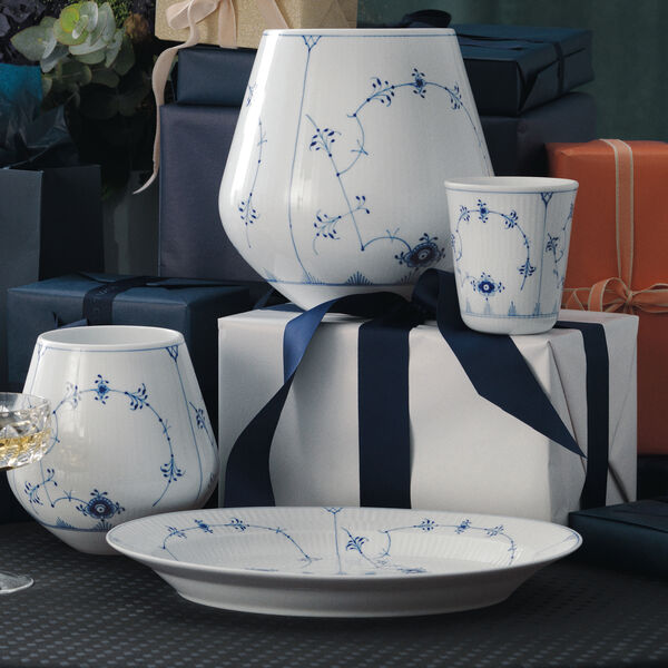 Musselmalt Riflet vase 20,5 cm, Royal Copenhagen