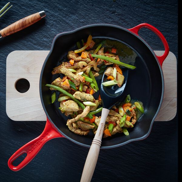 Signature st&oslash;pejern dyp stekepanne &Oslash; 26 cm, cerise, Le Creuset