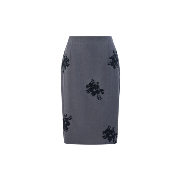 JAMIE TAILORED FLORAL SKIRT, charcoal grey black, French Connection