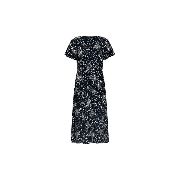 Thea Lizzie Midi Tea Dress, new navy / porcelain cream, French Connection