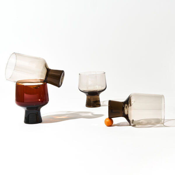 Solare glass p&aring; fot 2 stk., lin, Iittala