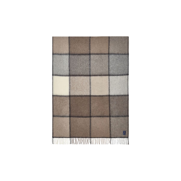 Checked Mohair Mix Wool pledd, stone/beige/gray, Lexington