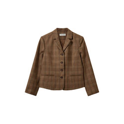POPPYSW CHECKED FITTED BLAZER, 9143 maple brown check, Sofie Schnoor
