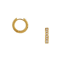 Pearl Beaded Molten Huggie øredobb, Orelia