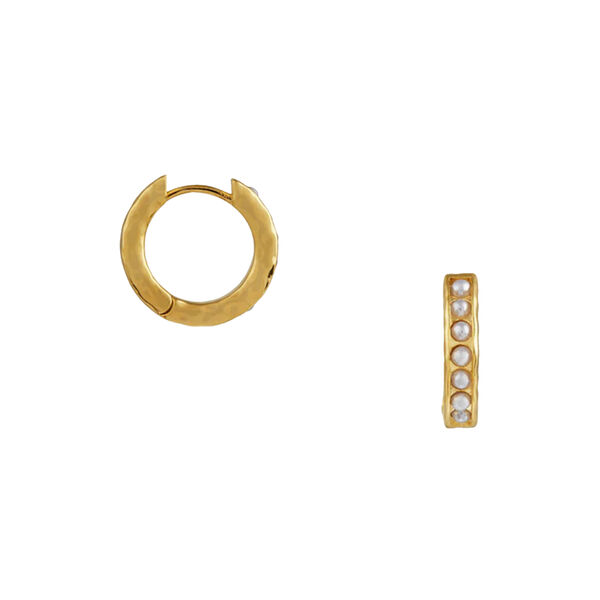 Pearl Beaded Molten Huggie øredobb Pearl Beaded Molten Huggie øredobb, Orelia