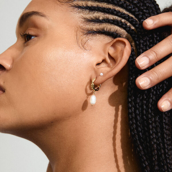 JONNE Pearl øreringer 2 set, gullbelagt, Pilgrim