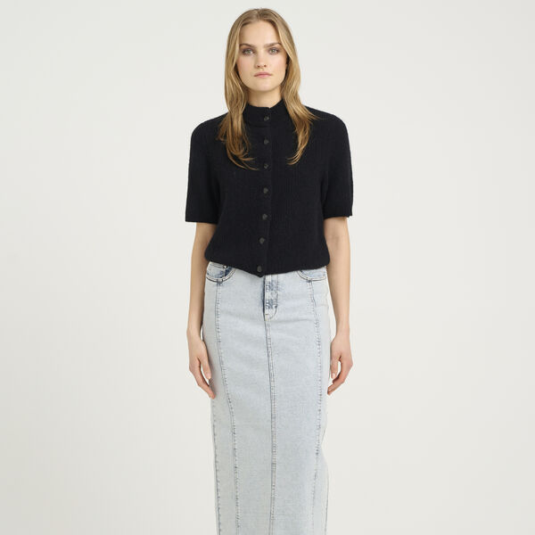 AlphaGZ ss kort cardigan, svart, Gestuz