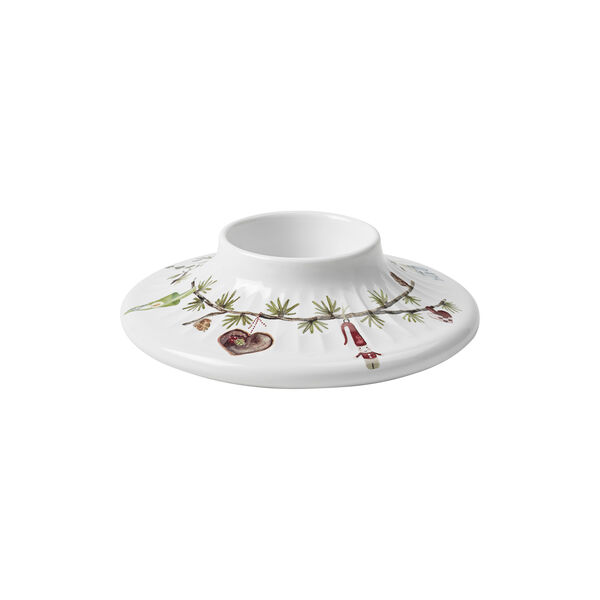 Hammershøi jul lysestake til kubbelys, hvit m. deko, Kähler