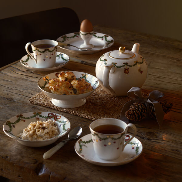 Stjerne Riflet Jul dyp tallerken, 17 cm, Royal Copenhagen