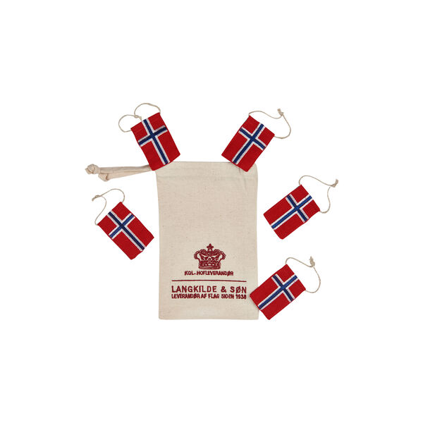 Pynteflagg 5 stk., rød, hvit, blå, Langkilde & Søn