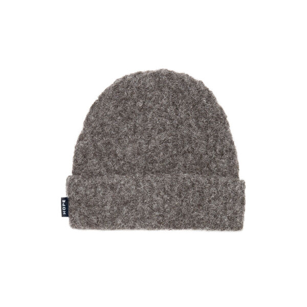 Helm hat, grey textured alpaca, HOPE