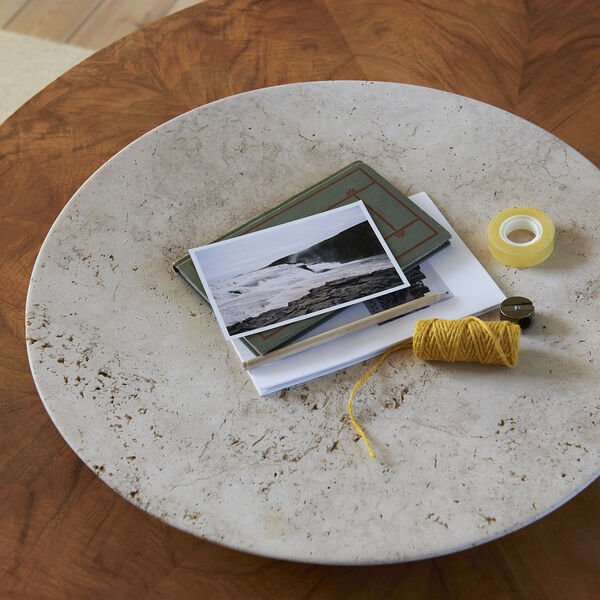 Collect SC55 fat, unfilled travertine, &Tradition