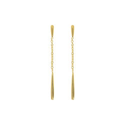 Nim - Dangling Drop Chain Stud &oslash;reringer, gull, timi of Sweden