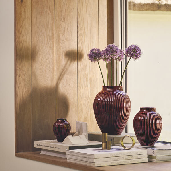 Knabstrup vase ripple, berry, Knabstrup Keramik