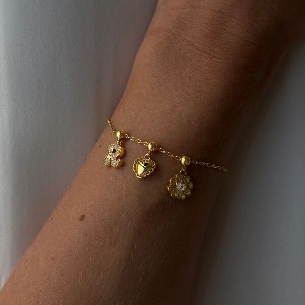 Letter Charm A, gold, WHO IS SHE