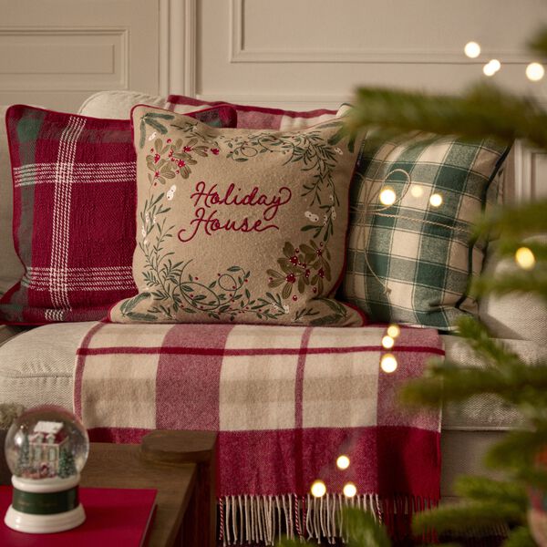 Checked putetrekk, red/green/white Checked putetrekk, red/green/white, Lexington