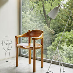 Gräshoppa Floor Lamp, alabaster white glossy, GUBI