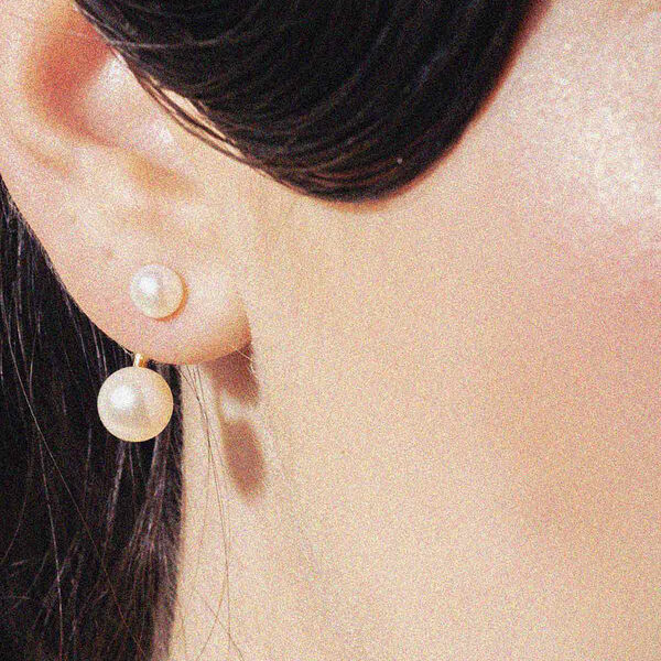 VENUS ARCH EARRINGS, gullbelagte/hvite, House of Vincent